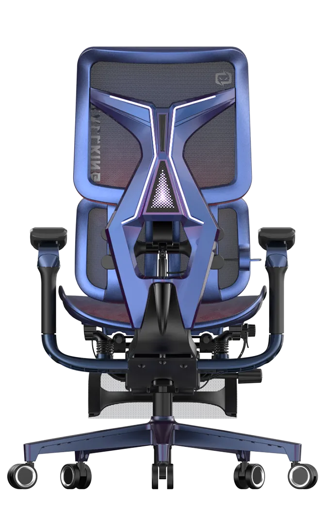 Full back angle of the Xallking X3Pro ergonomic gaming chair in Australia with mesh back on a clear background