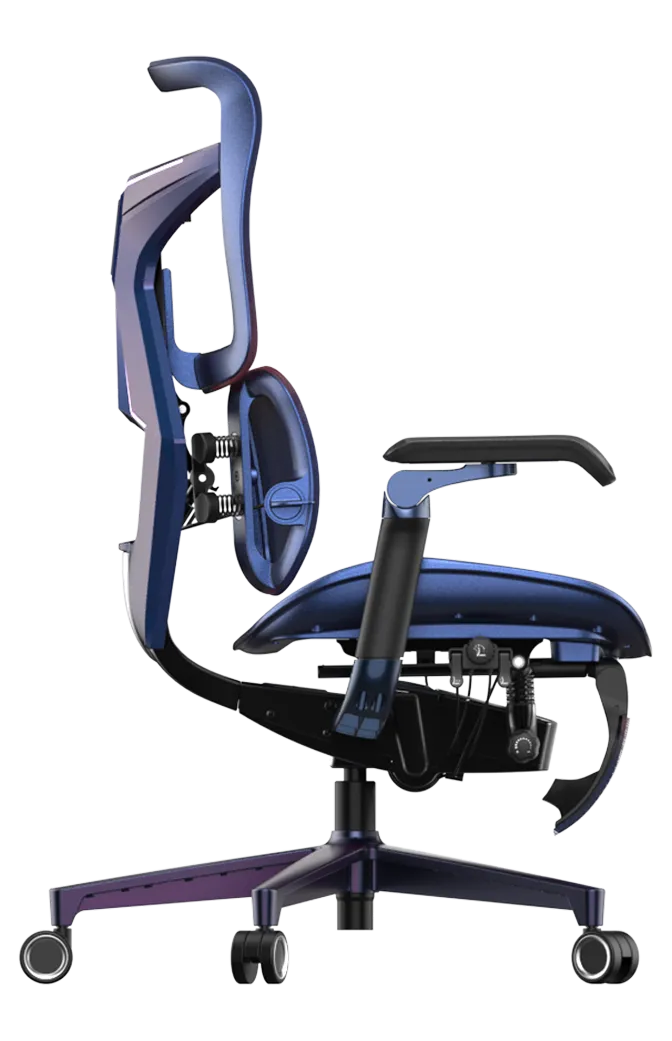 Full right angle of the Xallking X3Pro ergonomic gaming chair in Australia with adjustable features on a clear background