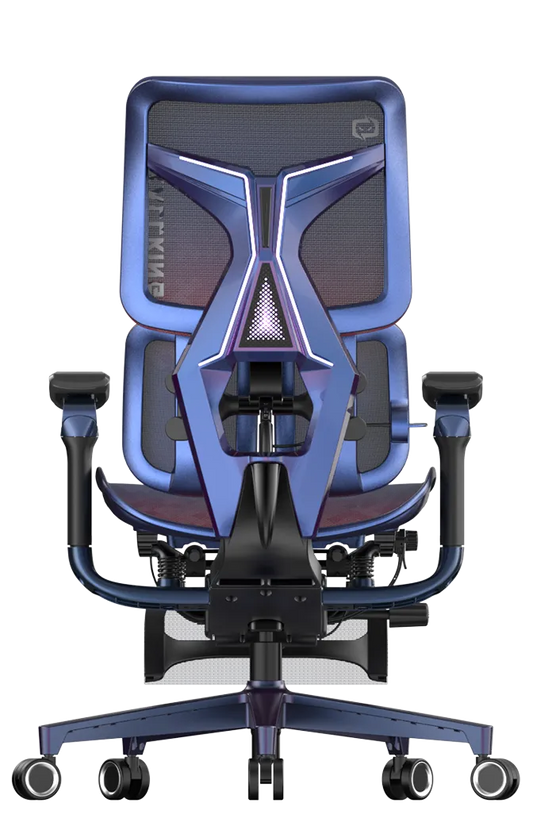 Full back angle of the Xallking X3Pro ergonomic gaming chair in Australia with mesh back on a clear background