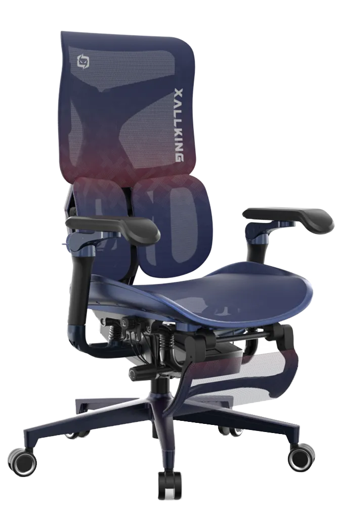 Right-side semi-front angle of the Xallking X3Pro ergonomic gaming chair in Australia with mesh backrest on a white background