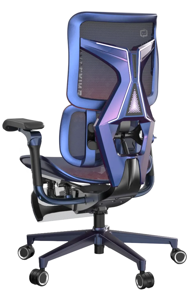 Left-side semi-back angle of the Xallking X3Pro ergonomic gaming chair in Australia with ergonomic design on a clear background