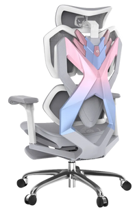 Left-side semi-back angle of the Xallking X5F ergonomic gaming chair in Australia, featuring a gradient backrest on a clear background.