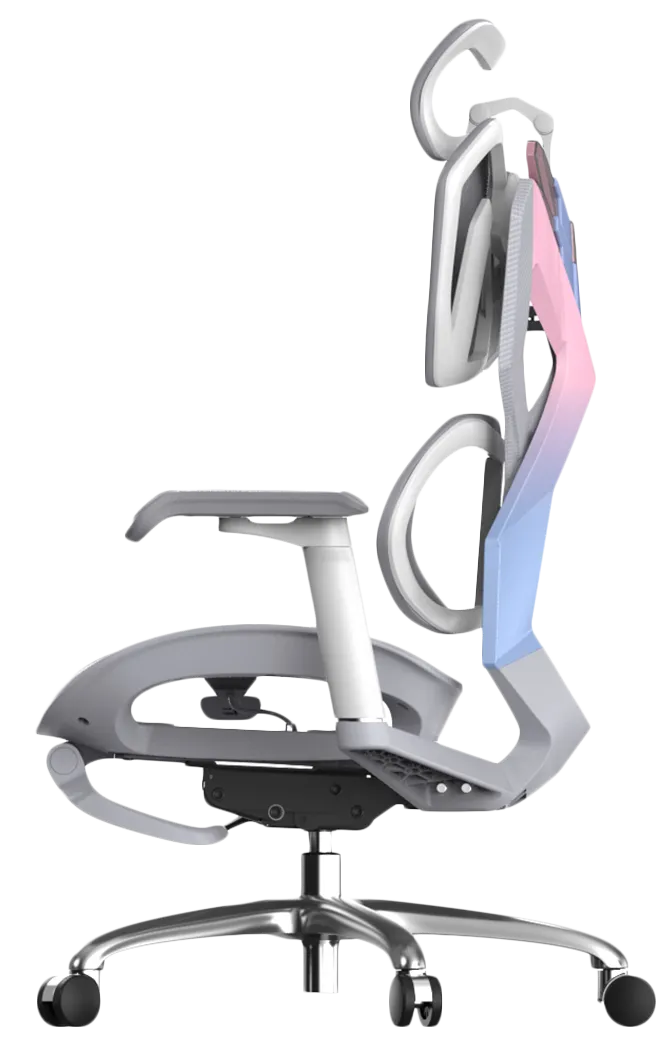 Left angle of Xallking X5F ergonomic gaming chair in Australia with ergonomic design on a clear background