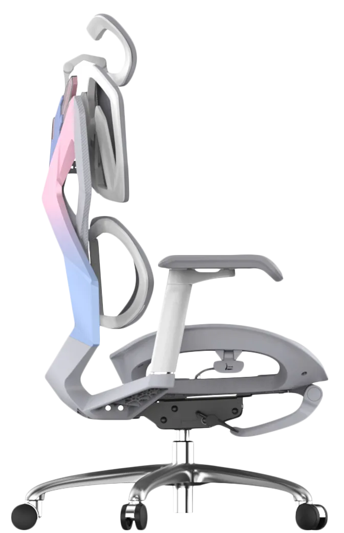 Right angle of Xallking X5F ergonomic gaming chair in Australia with adjustable armrests on a clear background