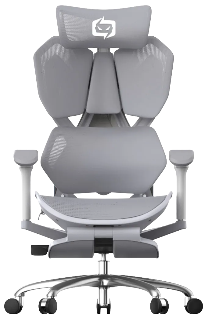 Front angle of Xallking X5F ergonomic gaming chair in Australia with a brand logo on a clear background