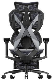 Back angle of the black Xallking X5S ergonomic gaming chair in Australia with mesh back on a clear background