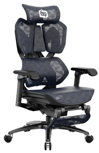 Right-side semi-front angle of the black Xallking X5S ergonomic gaming chair in Australia with mesh back and seat on a clear background