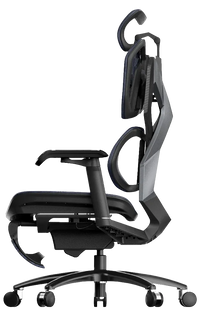 Left angle of Xallking X5S ergonomic gaming chair in Australia with adjustable headrest and armrests on a clear background