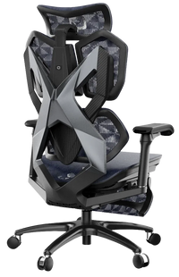 Right-side semi-back angle of the Xallking X5S ergonomic gaming chair in Australia with mesh design on a clear background