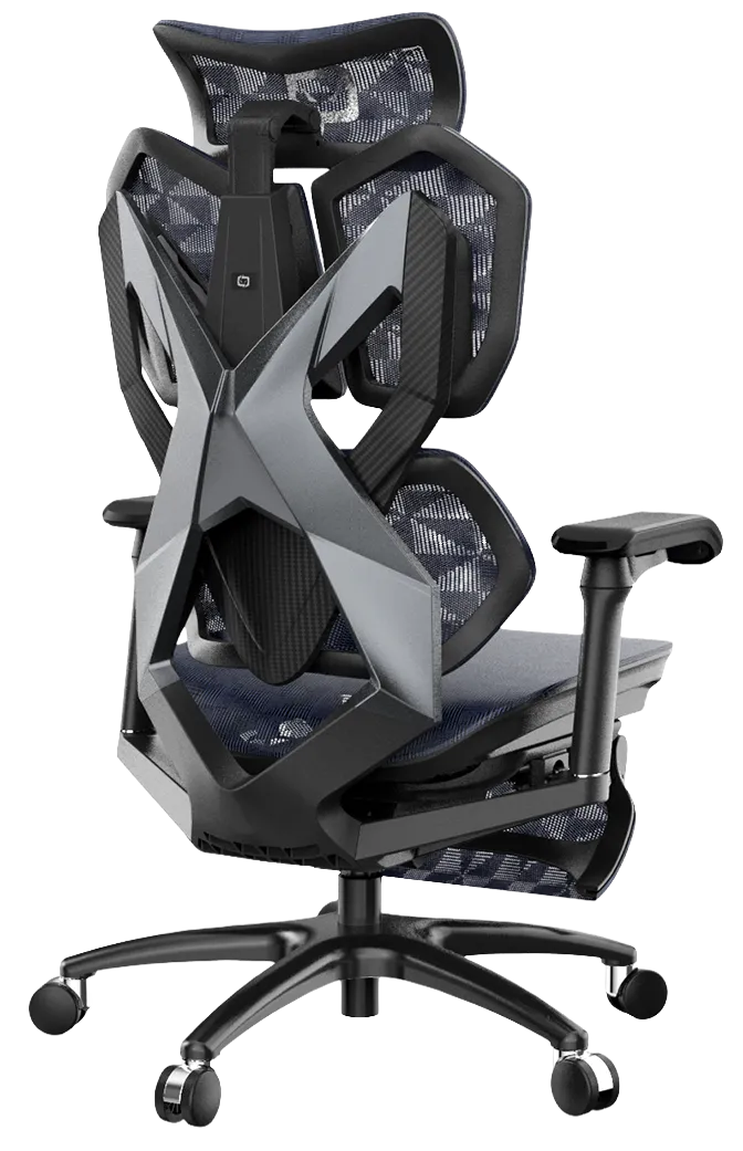 Right-side semi-back angle of the Xallking X5S ergonomic gaming chair in Australia with mesh design on a clear background