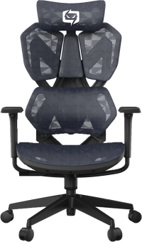 Ergonomic gaming chair in Australia with mesh backrest and adjustable armrests on a transparent background